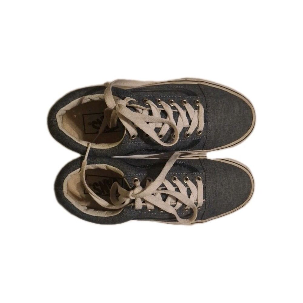 Vans Low Skate Shoes Gray Canvas Lace Up 500714 Size 5.5